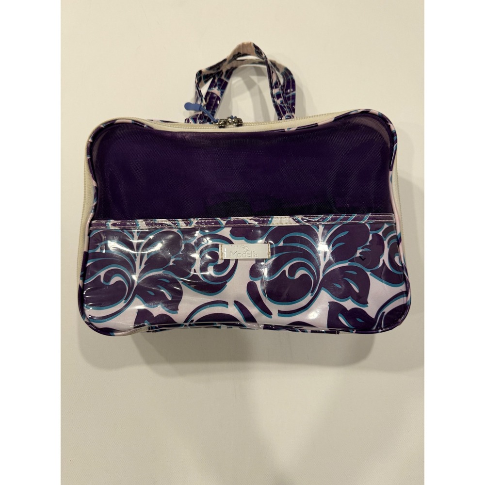 Modella Hanging Toiletry Bag Purple Floral Travel Cosmetic Organizer Case
